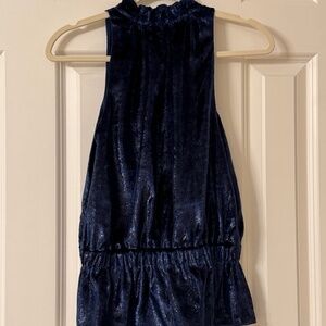 Ramy Brook blue velvet top